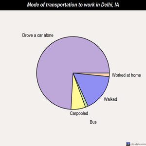 Delhi mode of transportation to work chart