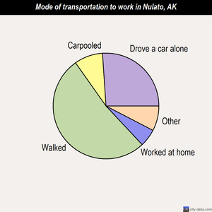 Nulato mode of transportation to work chart