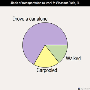 Pleasant Plain mode of transportation to work chart