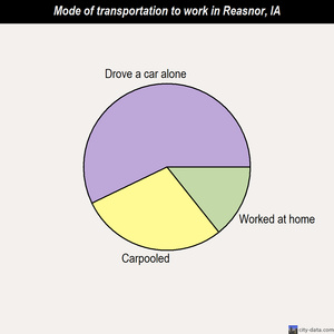 Reasnor mode of transportation to work chart