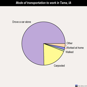 Tama mode of transportation to work chart