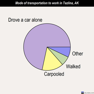 Tazlina mode of transportation to work chart