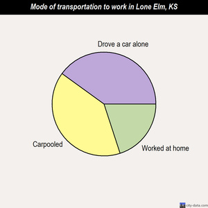 Lone Elm mode of transportation to work chart