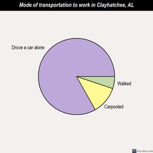 Clayhatchee mode of transportation to work chart