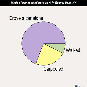 Beaver Dam mode of transportation to work chart