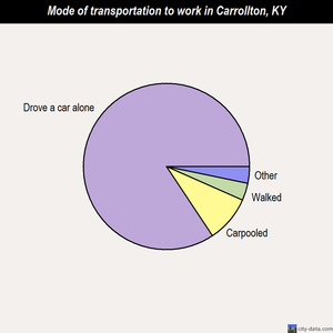 Carrollton mode of transportation to work chart