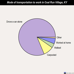 Coal Run Village mode of transportation to work chart