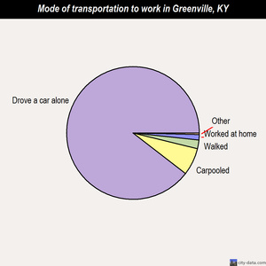 Greenville mode of transportation to work chart
