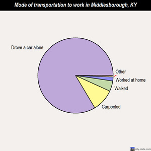 Middlesborough mode of transportation to work chart