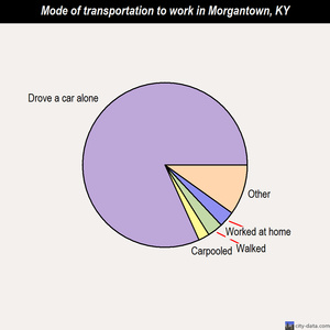 Morgantown mode of transportation to work chart
