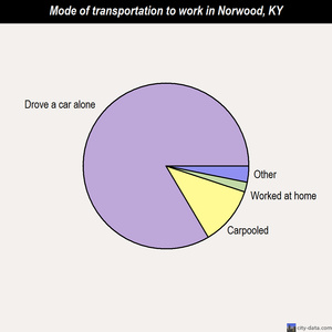 Norwood mode of transportation to work chart