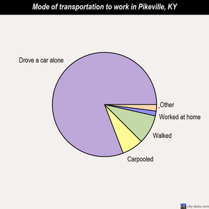 Pikeville mode of transportation to work chart