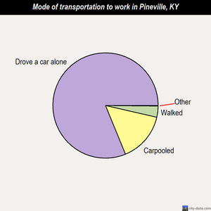 Pineville mode of transportation to work chart