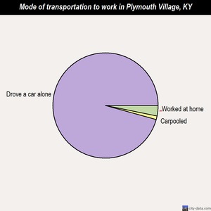 Plymouth Village mode of transportation to work chart