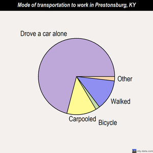 Prestonsburg mode of transportation to work chart