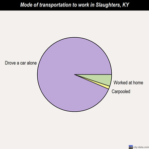 Slaughters mode of transportation to work chart