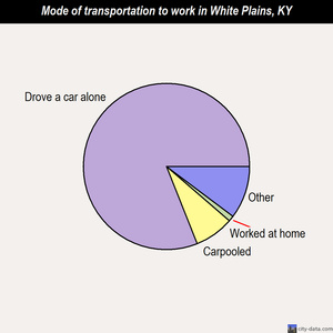White Plains mode of transportation to work chart