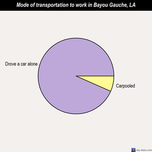 Bayou Gauche mode of transportation to work chart