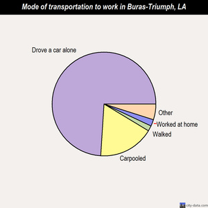 Buras-Triumph mode of transportation to work chart