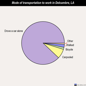 Delcambre mode of transportation to work chart