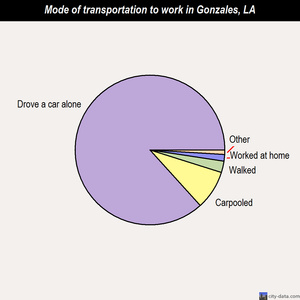 Gonzales mode of transportation to work chart