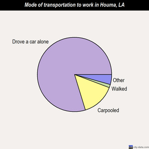 Houma mode of transportation to work chart