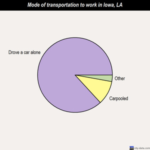 Iowa mode of transportation to work chart