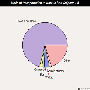 Port Sulphur mode of transportation to work chart