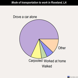 Roseland mode of transportation to work chart