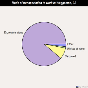 Waggaman mode of transportation to work chart