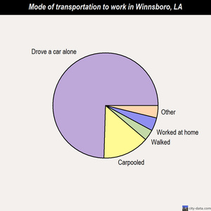 Winnsboro mode of transportation to work chart