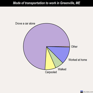 Greenville mode of transportation to work chart