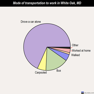 White Oak mode of transportation to work chart