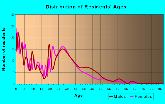 Age and Sex of Residents in Fitzsimons in Aurora, CO
