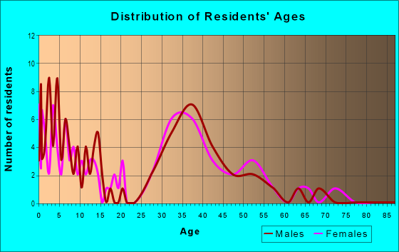 Age and Sex of Residents in The Village at Hunters Glen in Denver, CO