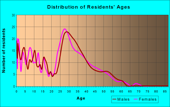 Age and Sex of Residents in Fox Run in Denver, CO