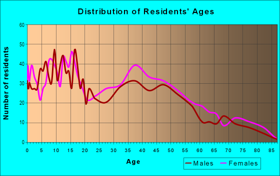 Age and Sex of Residents in Whiskey Hill in Bridgeport, CT