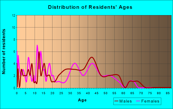 Age and Sex of Residents in Town of Citrus Park in Tampa, FL