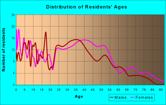Age and Sex of Residents in Copperfield in Tampa, FL