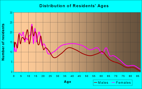 Age and Sex of Residents in Belmont Heights in Tampa, FL