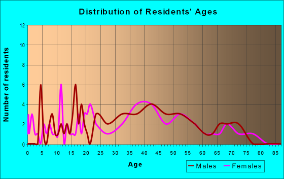 Age and Sex of Residents in Ridgewood Park in Tampa, FL