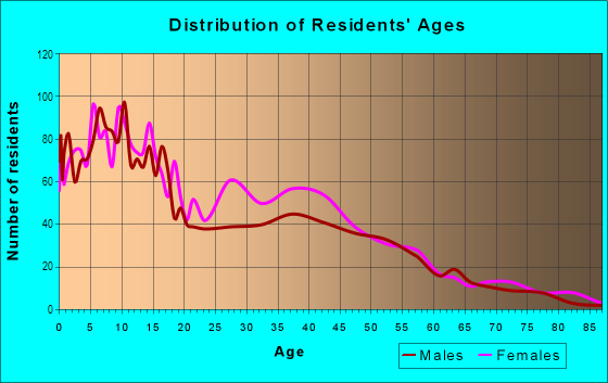 Age and Sex of Residents in Sulphur Springs in Tampa, FL
