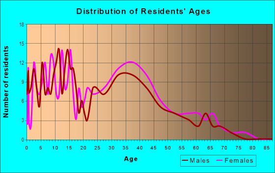 Age and Sex of Residents in Center Lake in Orlando, FL