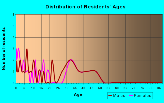 Age and Sex of Residents in Arrowhead in Clermont, FL