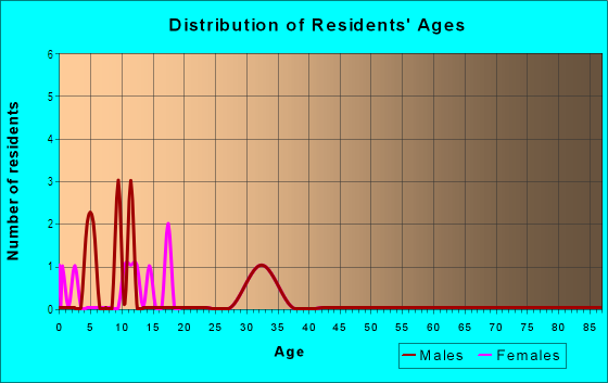 Age and Sex of Residents in Haines Creek Heights in Leesburg, FL