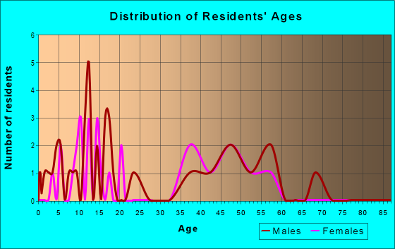 Age and Sex of Residents in Raintree in Gainesville, FL