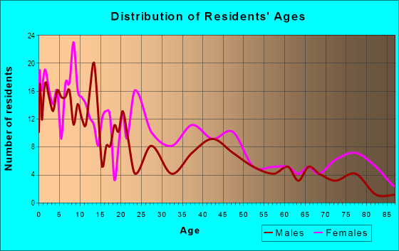 Age and Sex of Residents in West Riverfront in Tampa, FL