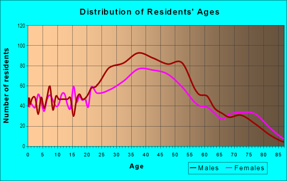 Age and Sex of Residents in New Town in Key West, FL