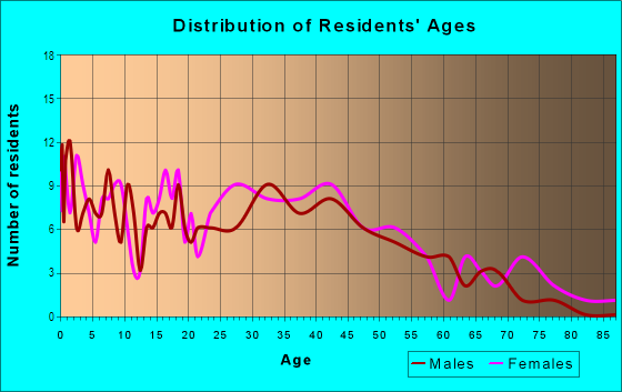 Age and Sex of Residents in Downtown North Miami in Miami, FL