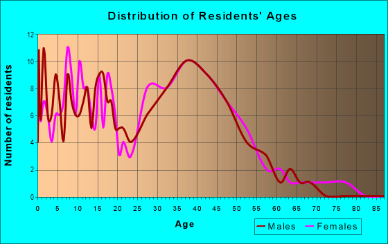 Age and Sex of Residents in Providence Lakes in Brandon, FL